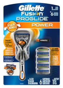 gillette mens fusion proglide power with 6 cartridges+battery