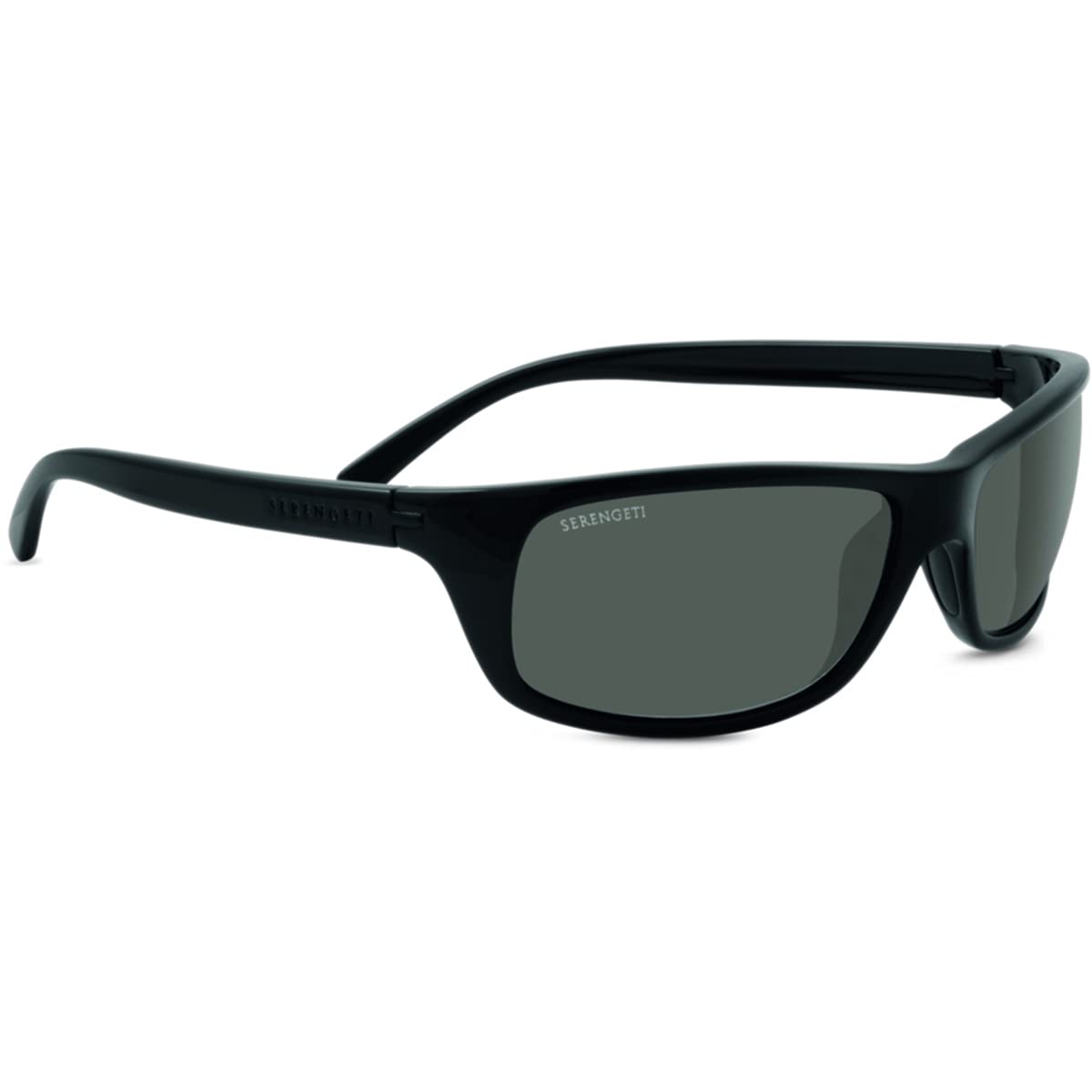 Serengeti Bormio 8168 Sport Sunglasses, Shiny Black with PhD CPG Grey Polarized Lens