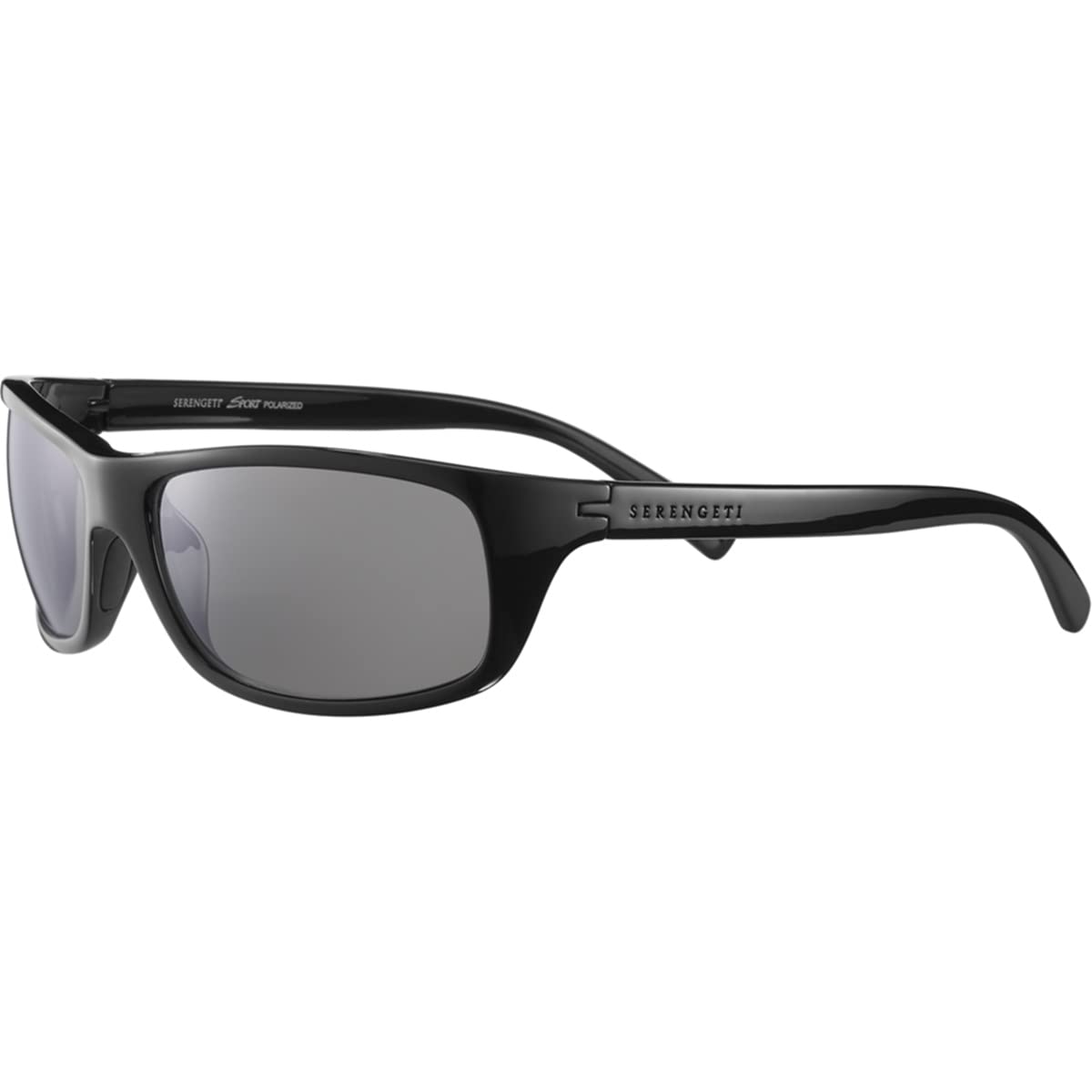 Serengeti Bormio 8168 Sport Sunglasses, Shiny Black with PhD CPG Grey Polarized Lens