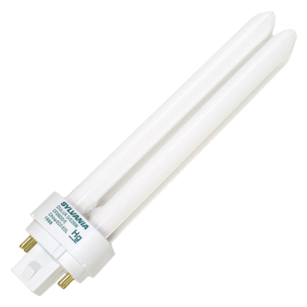 Sylvania 20669 26W Compact Fluorescent 4-Pin Double Tube 4100K 2-PACK