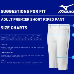 Mizuno mens Premier Short Piped Pant, White-royal, X-Small