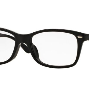 Ray-Ban RX5228F Low Bridge Fit Square Prescription Eyeglass Frames, Black/Demo Lens, 55 mm