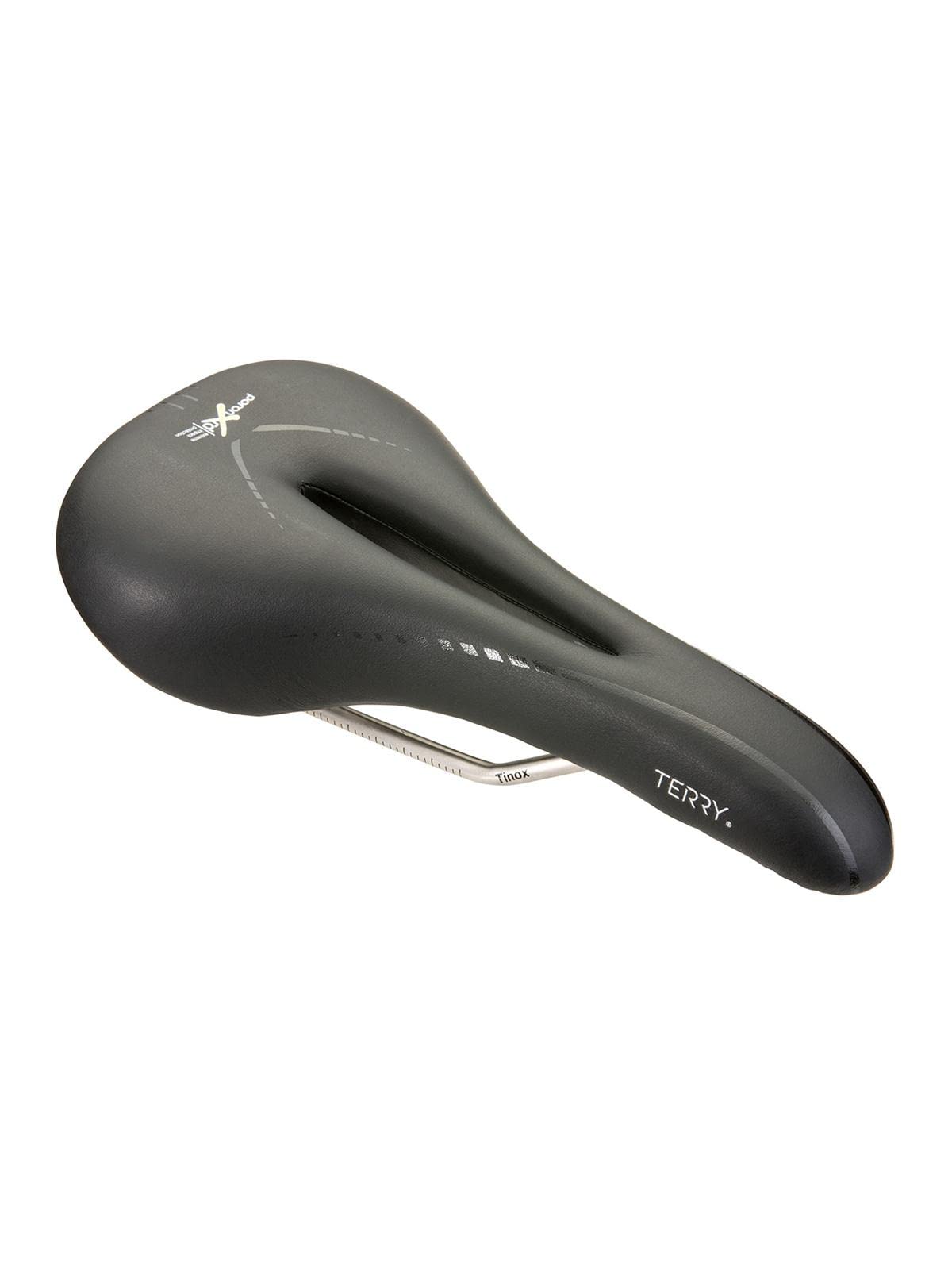 Terry Fly Century Mountain Bicycle Saddle | Bicycle Seat Optimized for Men - Flexible & Comfortable | Lightweight Cushion, Central Relief Zone, Ergonomic Design, Black Fibra-Tek