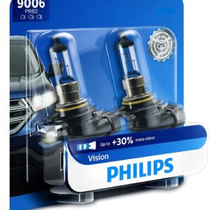 Philips 9006 Vision Upgrade Headlight Bulb with up to 30% More Vision, 2 Pack Cool White