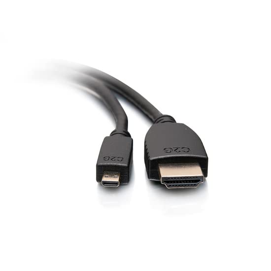 Legrand - C2G Micro HDMI to HDMI Ethernet Cable, 4k High Speed HDMI Cable, Black 60 hz HDMI Cable, HDMI Cable 10 ft, 1 Count, C2G 50616