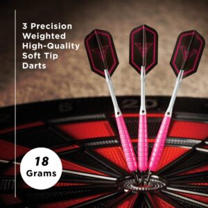 Viper V Glo Soft Tip Darts, Pink/Grey, 18 Grams