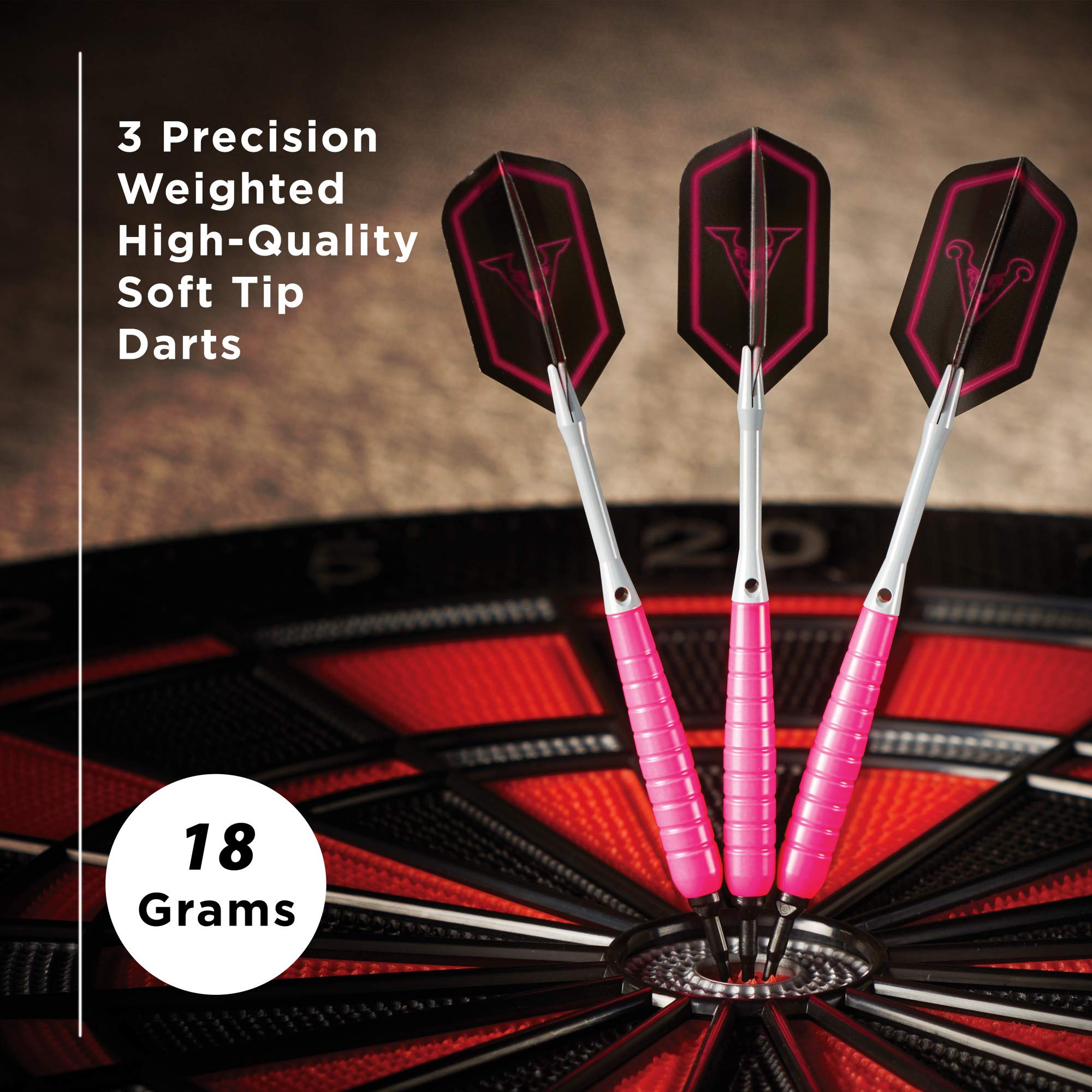 Viper V Glo Soft Tip Darts, Pink/Grey, 18 Grams