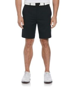 pga tour mens flat front with expandable waistband (size 30 - 44) golf shorts, black, 34 us