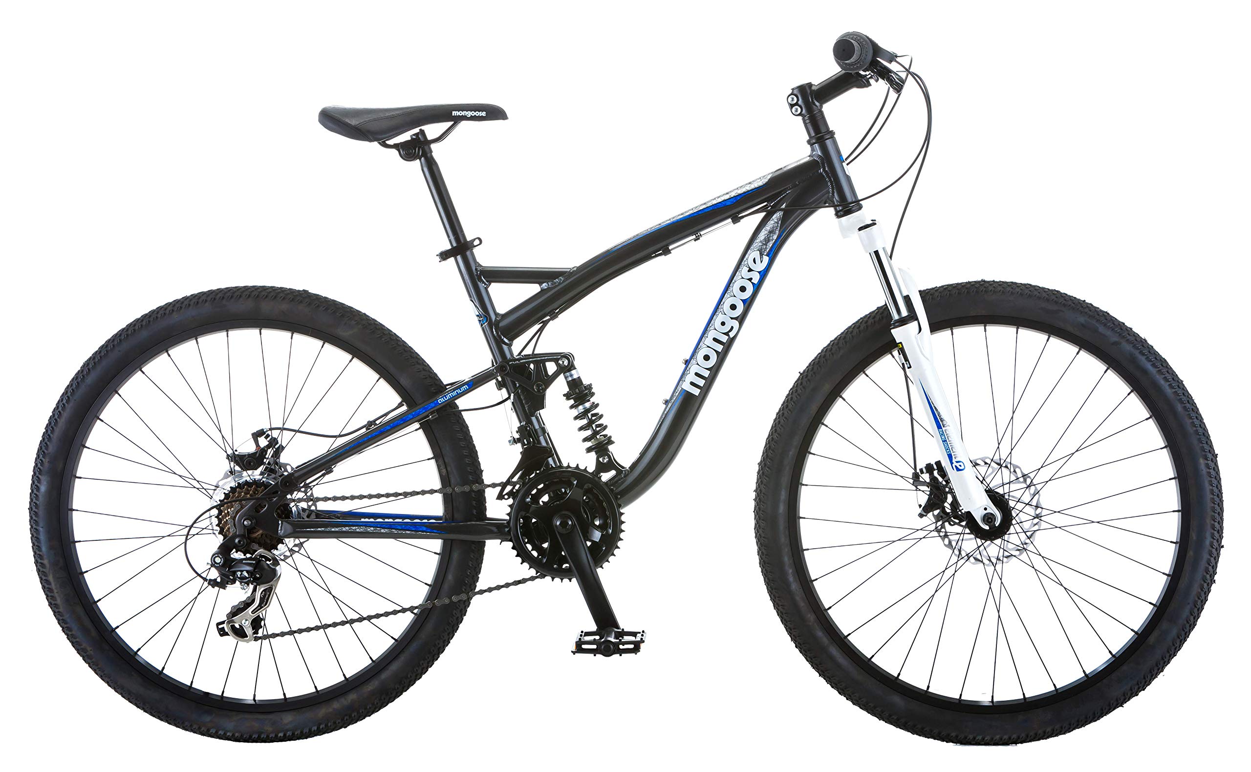 Mongoose Men's Detour Moutain Bike, 18-Inch Aluminum Frame, 26-Inch Wheels, Grey