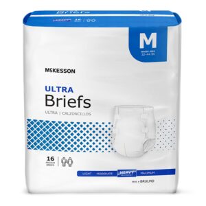 McKesson Ultra Briefs, Incontinence, Heavy Absorbency, Medium, 16 Count, 1 Pack