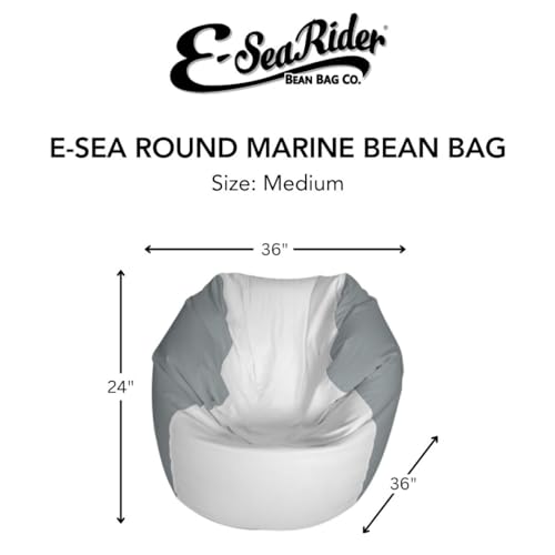 E-SeaRider Round Marine Beanbag (Medium, Multi) (White/Grey)