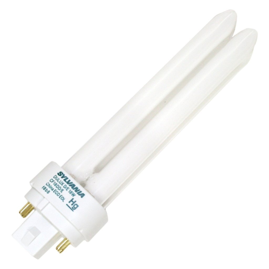 Sylvania (10 Pack) 20668 CF18DD/E/841/ECO 18-Watt 4100K 4-Pin Double Tube Compact Fluorescent Lamp, 10 Count (Pack of 1)