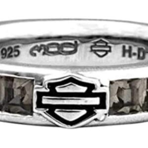 Harley-Davidson Women's Ring, Black Ice Crystals Bar & Shield Band HDR0360 (8)