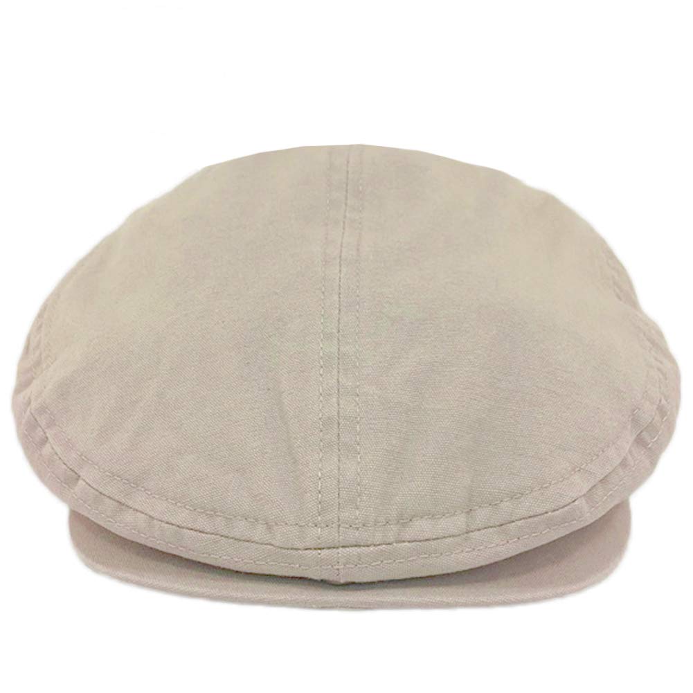 Mens Khaki Tan Washed Canvas Ivy Ascot Cabbie Cap