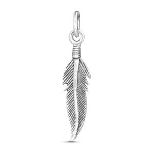 aeravida tribal feather .925 sterling silver pendant