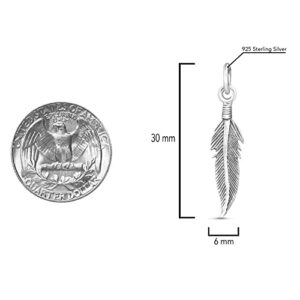 AeraVida Tribal Feather .925 Sterling Silver Pendant