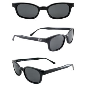 Pacific Coast Sunglasses Original X-KD's 20% Larger Polarized Lenses Black Frame Biker Sunglasses