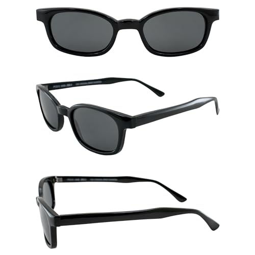 Pacific Coast Sunglasses Original X-KD's 20% Larger Polarized Lenses Black Frame Biker Sunglasses