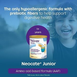 Neocate Junior - Powdered Hypoallergenic, Amino Acid-Based Toddler and Junior Formula - Vanilla - 14.1 Oz Can (Case of 1)