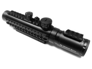 ade advanced optics be1-3x30ir premium illuminated red cross electro sight riflescope, 1-3x 30mm