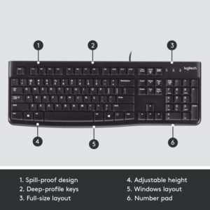 Logitech K120 USB Wired Standard Keyboard