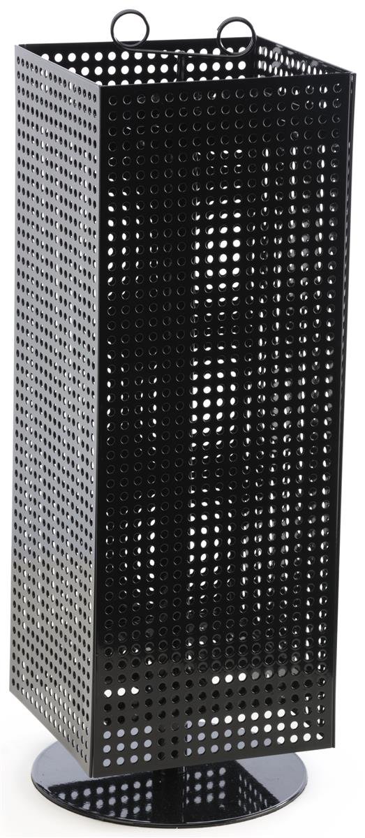 Displays2go Counter Pegboard Spinner Rack, Magnetic, 28 Inch, Black Steel (MD4PCTBK)