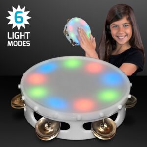 FlashingBlinkyLights Light Up Round Tambourine 6" with Multicolor LEDs