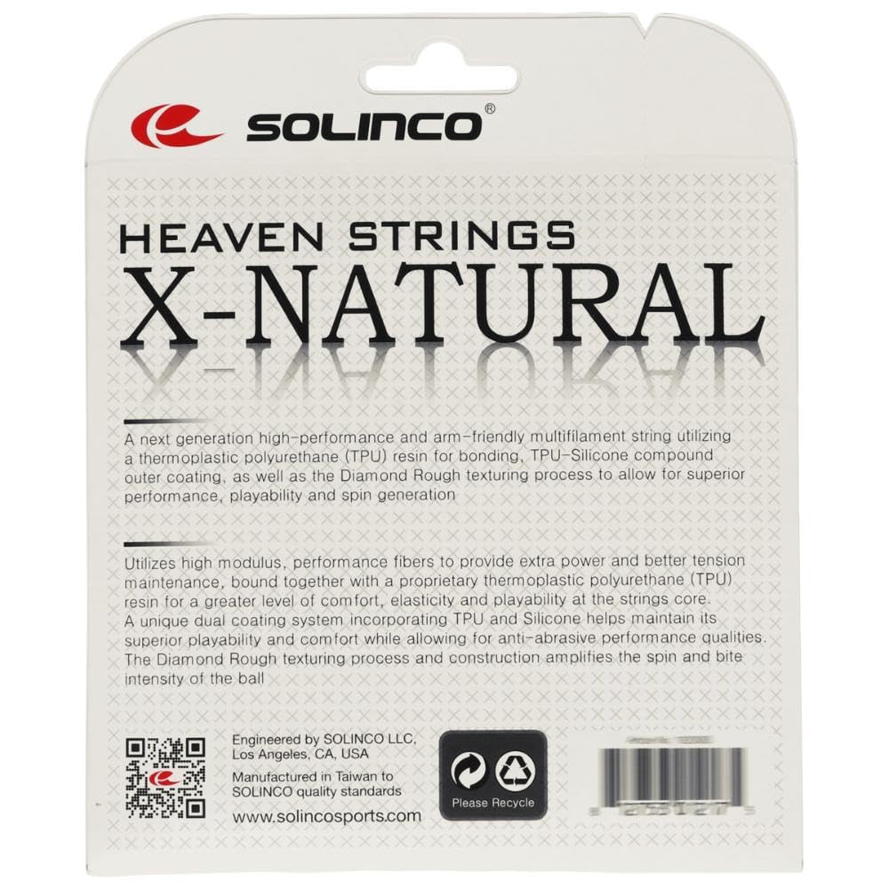 Solinco X-Natural Tennis String Set-16G-Black