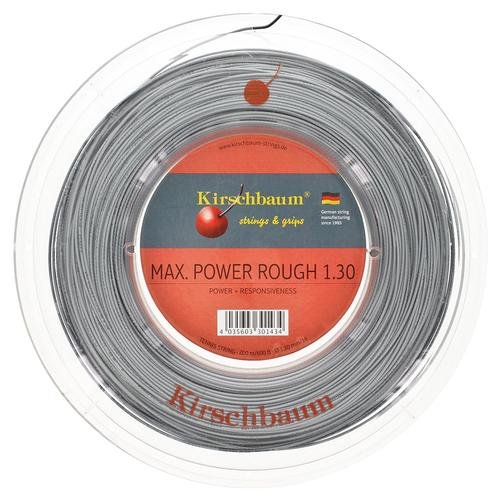 Kirschbaum Reel MAX Power Rough Tennis String, 1.30.mm/16-Gauge, Silver Grey