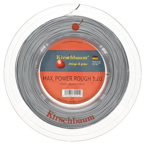 Kirschbaum Reel MAX Power Rough Tennis String, 1.30.mm/16-Gauge, Silver Grey