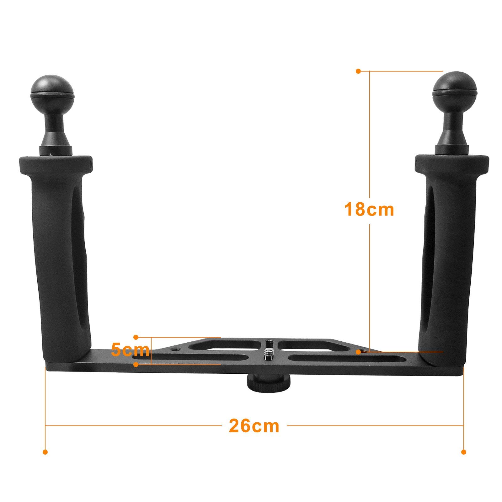 Shoot Aluminium Alloy Handheld Stabilizer Tray Handle Grip for Hero 12/11/10/9/8/7 6/5/4/3+/3 and 6 inch Dome Port and All LED Video Light Camera Camcorder with 1/4 inch Screw Hole