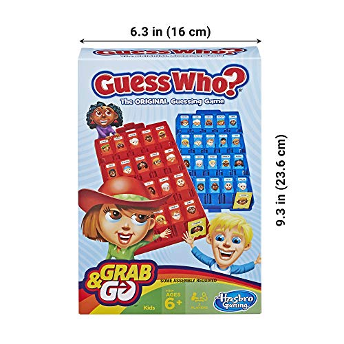 Hasbro Gaming Unisex-Adult Grab and Go Guess Who Game, Multicoloured, One Size