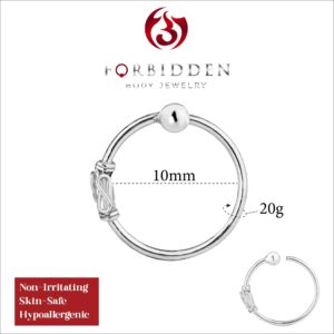 Forbidden Body Jewelry 20g Sterling Silver Bali Style Nose Hoop