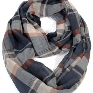 Tartan Plaid & Checks Infinity Fashion Scarves (Plaid Navy)