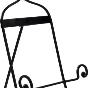 Displays2go Curled Design Plate Easel, Black, Set of 2