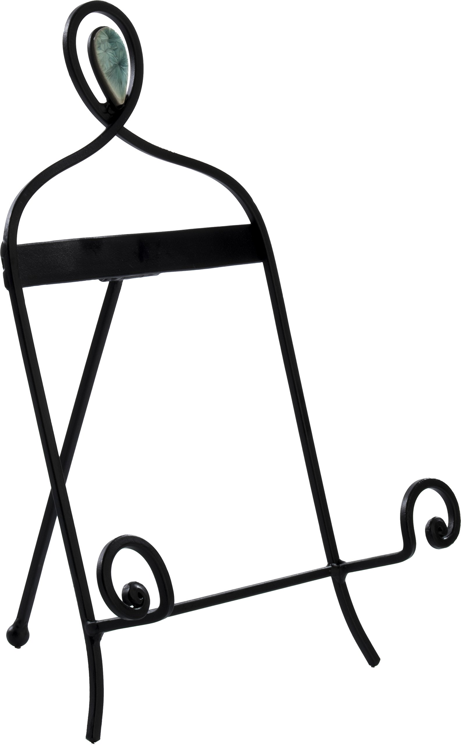 Displays2go Curled Design Plate Easel, Black, Set of 2