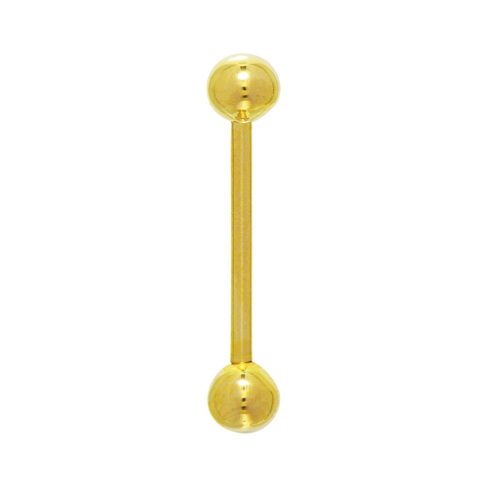 14K Yellow Gold Body Piercing Straight Barbell (14 Gauge, 5/8" Length)