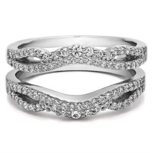 TwoBirch 0.57 Ct. Double Infinity Wedding Ring Guard Enhancer in Sterling Silver (CZ or MOISSANITE) (Cubic Zirconia, 7)