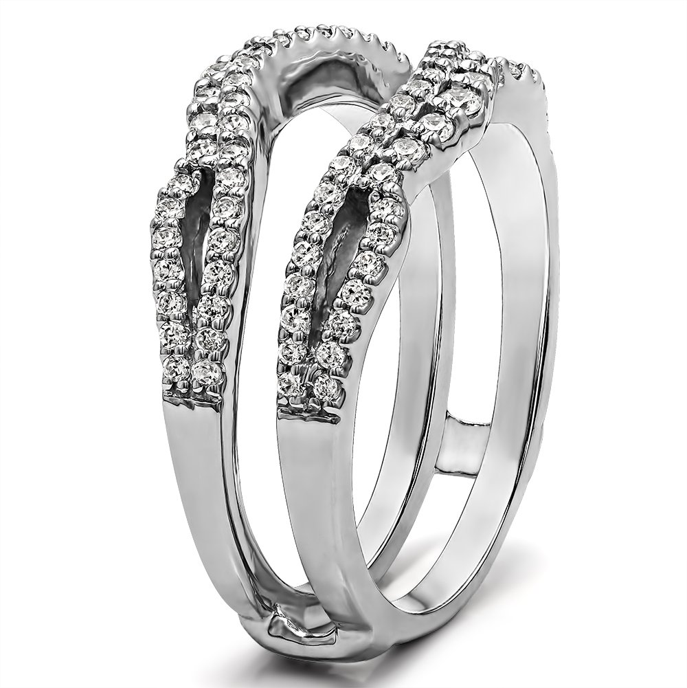 TwoBirch 0.57 Ct. Double Infinity Wedding Ring Guard Enhancer in Sterling Silver (CZ or MOISSANITE) (Cubic Zirconia, 7)