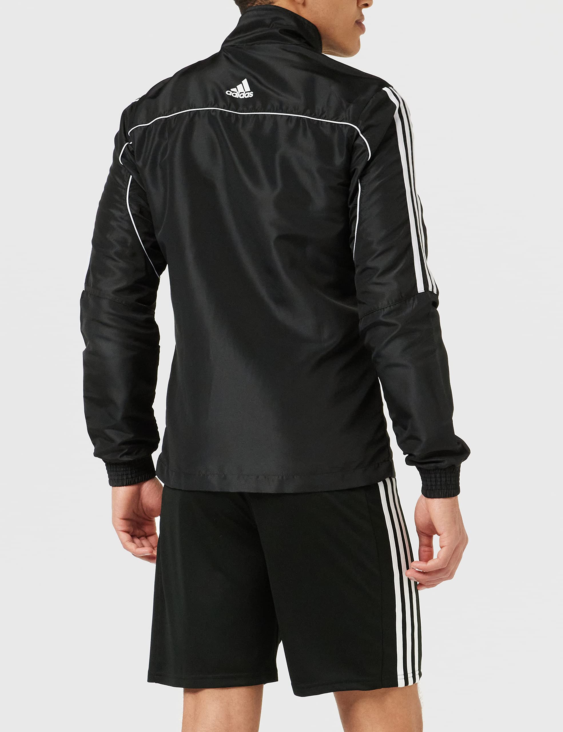 adidas Combat Sports 3-Stripes 100% Polyester Long Sleeve Light Track Jacket - Black White - 152 (Youth Medium)