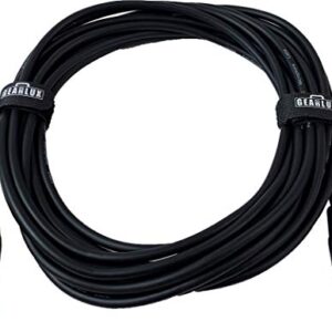 Gearlux XLR Microphone Cable, Fully Balanced, Male to Female, Black, 25 Feet - 2 Pack