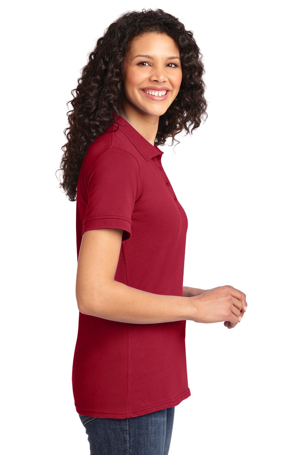 Port & Company Women's 50/50 Pique Polo M Red