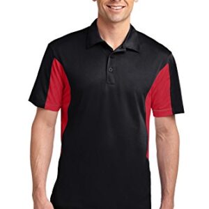 SPORT-TEK Side Blocked Micropique Sport-Wick Polo F20 Black/True Red