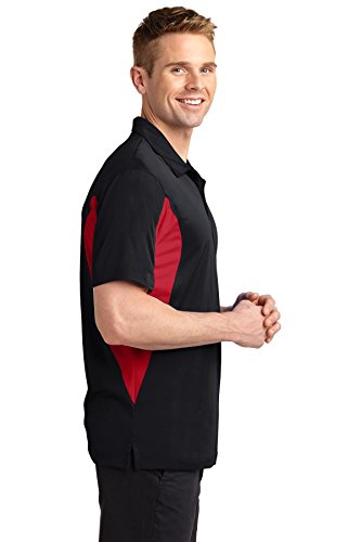 SPORT-TEK Side Blocked Micropique Sport-Wick Polo F20 Black/True Red