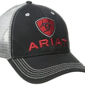 ARIAT Men's Black Red Gray Mesh Hat