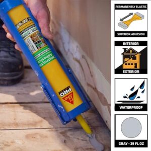 SikaBond Construction Adhesive, Gray, Advanced polyurethane for outdoor. Water immersible & waterproof, 29 fl.oz