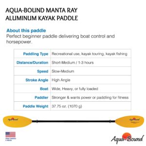 AQUA BOUND Manta Ray Aluminum 2-Piece Snap-Button Kayak Paddle