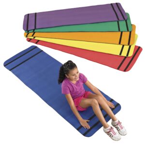 Sportime Curl Up Yoga Mats, Assorted Colors, Set of 6, 0.39 H x 72 L x 24.02 W