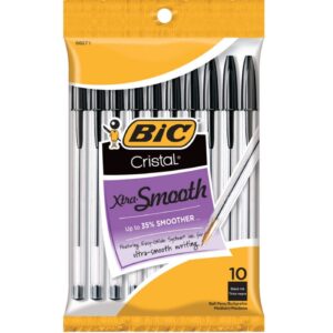 bic cristal stic medium ball pen, black 10 ea ( pack of 6)