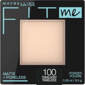 maybelline fit me matte + poreless pressed face powder makeup & setting powder, translucent, 1 count